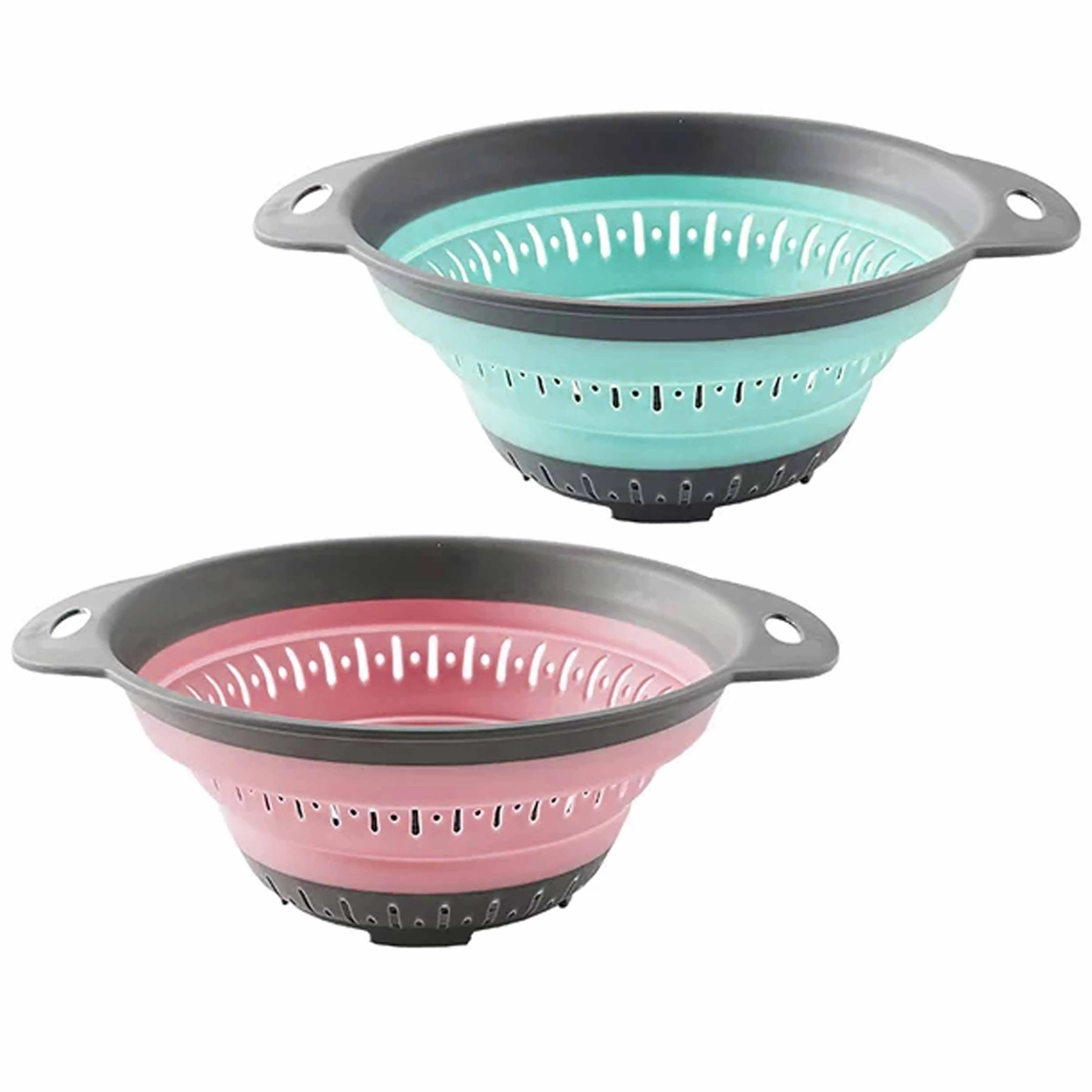 1 Collapsible Silicone Colander Sifter Strainer Drain Pasta Fruit Basket Kitchen