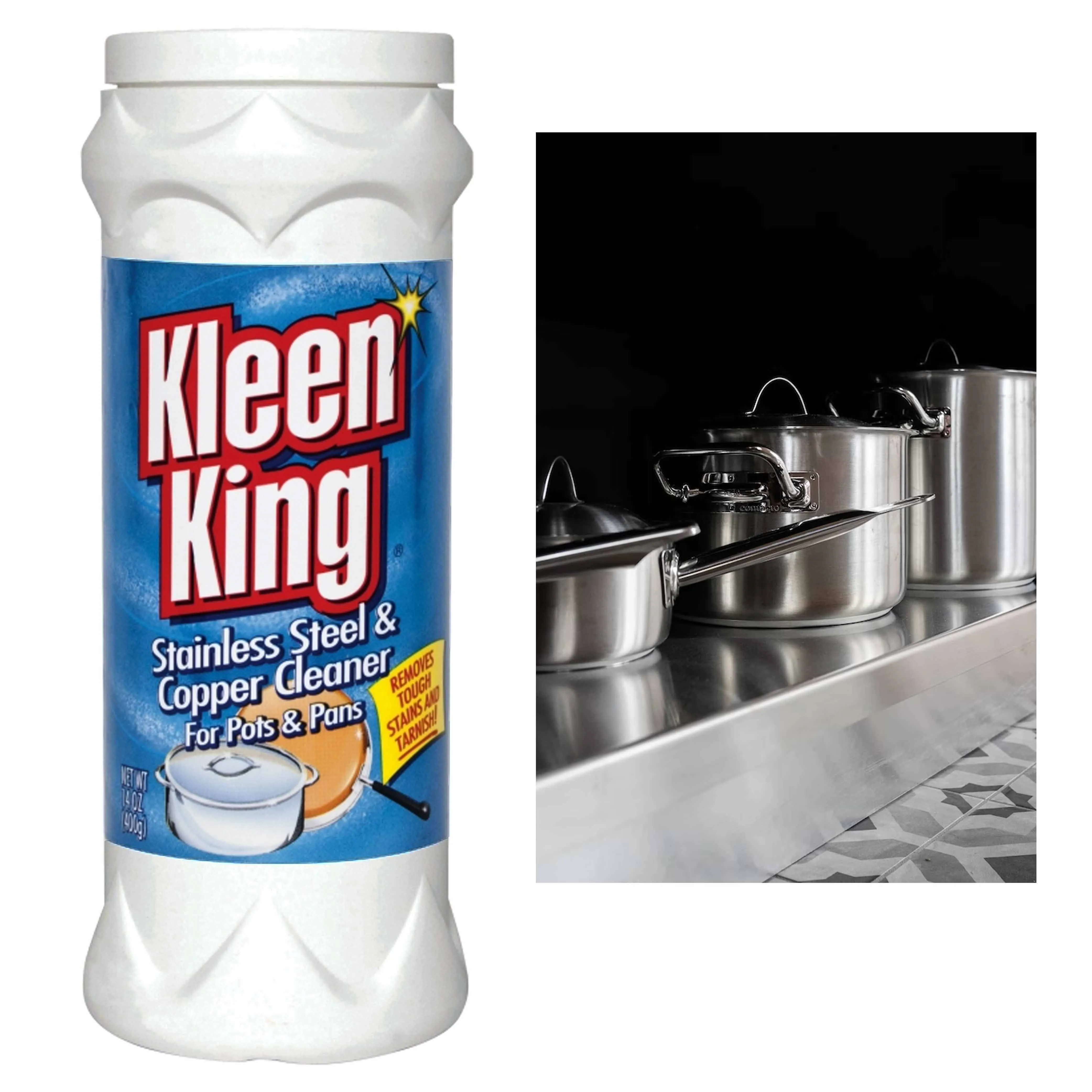 1 Heavy Duty Stainless Steel Copper Pan Dish Pot Cleaner Cleaning Powder 14oz