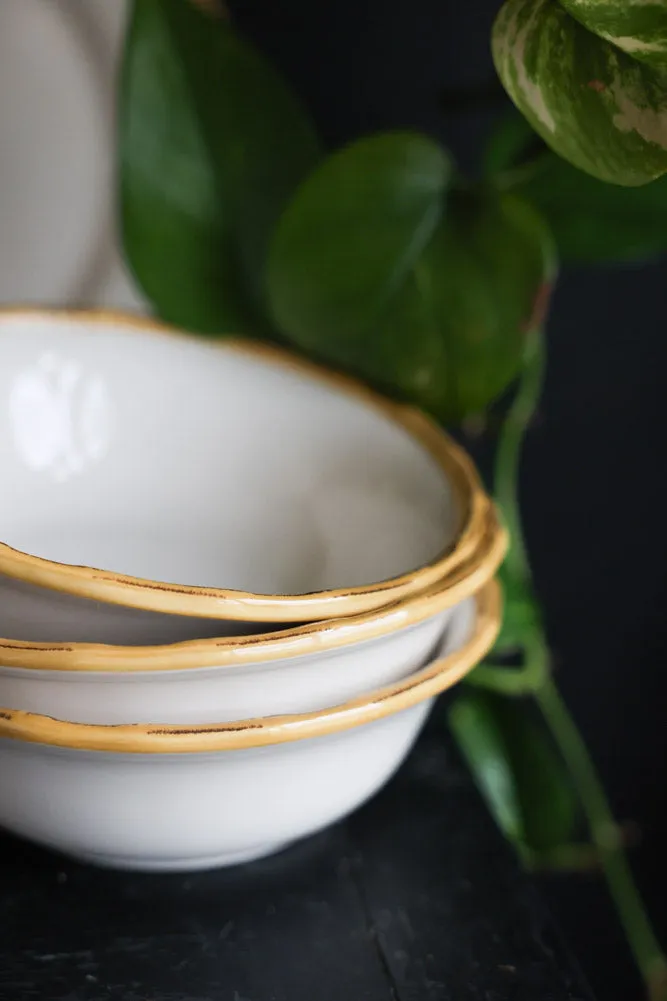 12 Piece White Bamboo Dinner Set