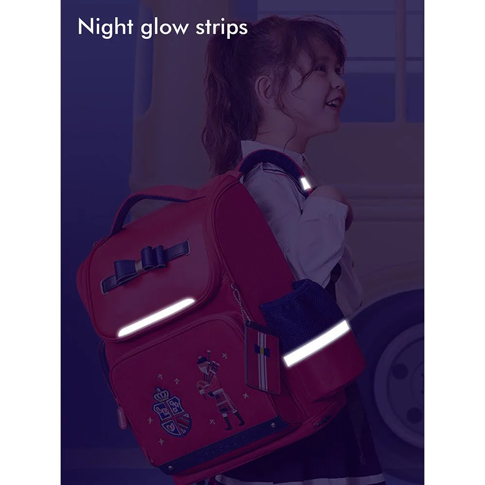 14.5inch, Red British Theme Ergonomic School Backpack for Kids