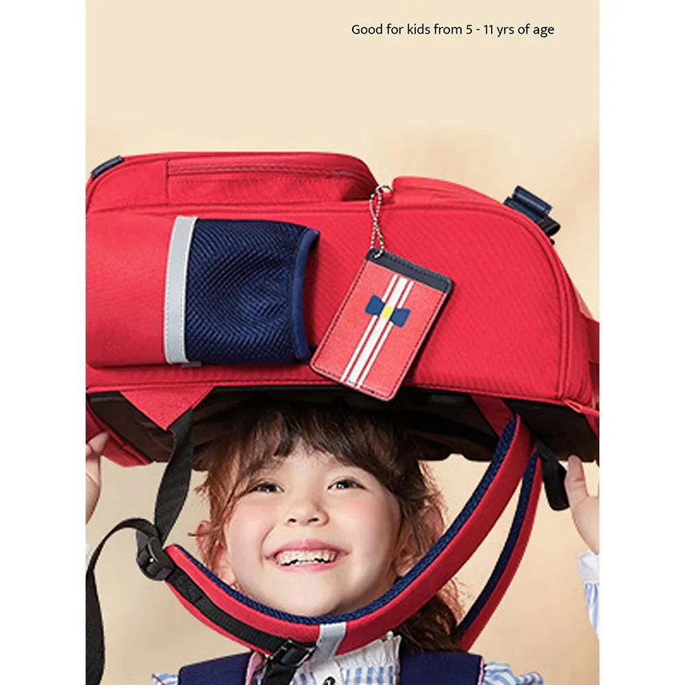 14.5inch, Red British Theme Ergonomic School Backpack for Kids