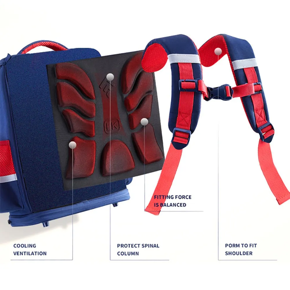 15.5inch, London Theme Ergonomic School Backpack for Kids