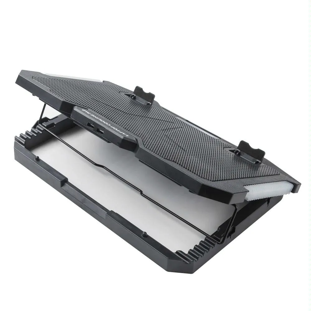 5-fan Laptop Cooling Pad with Adjustable Stand and Phone Holder