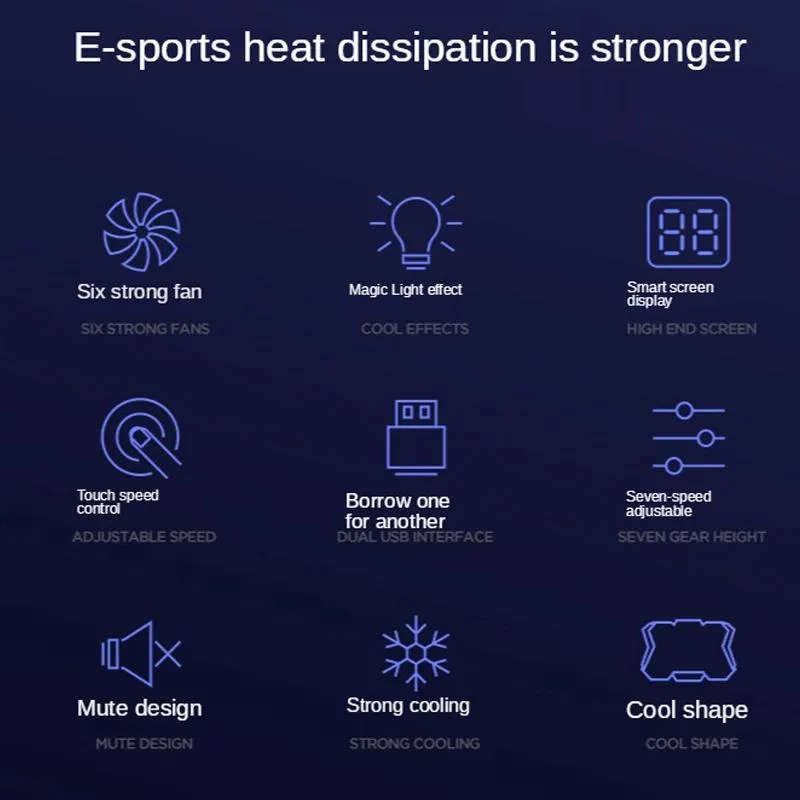 6-fan Adjustable Rgb Laptop Cooling Base