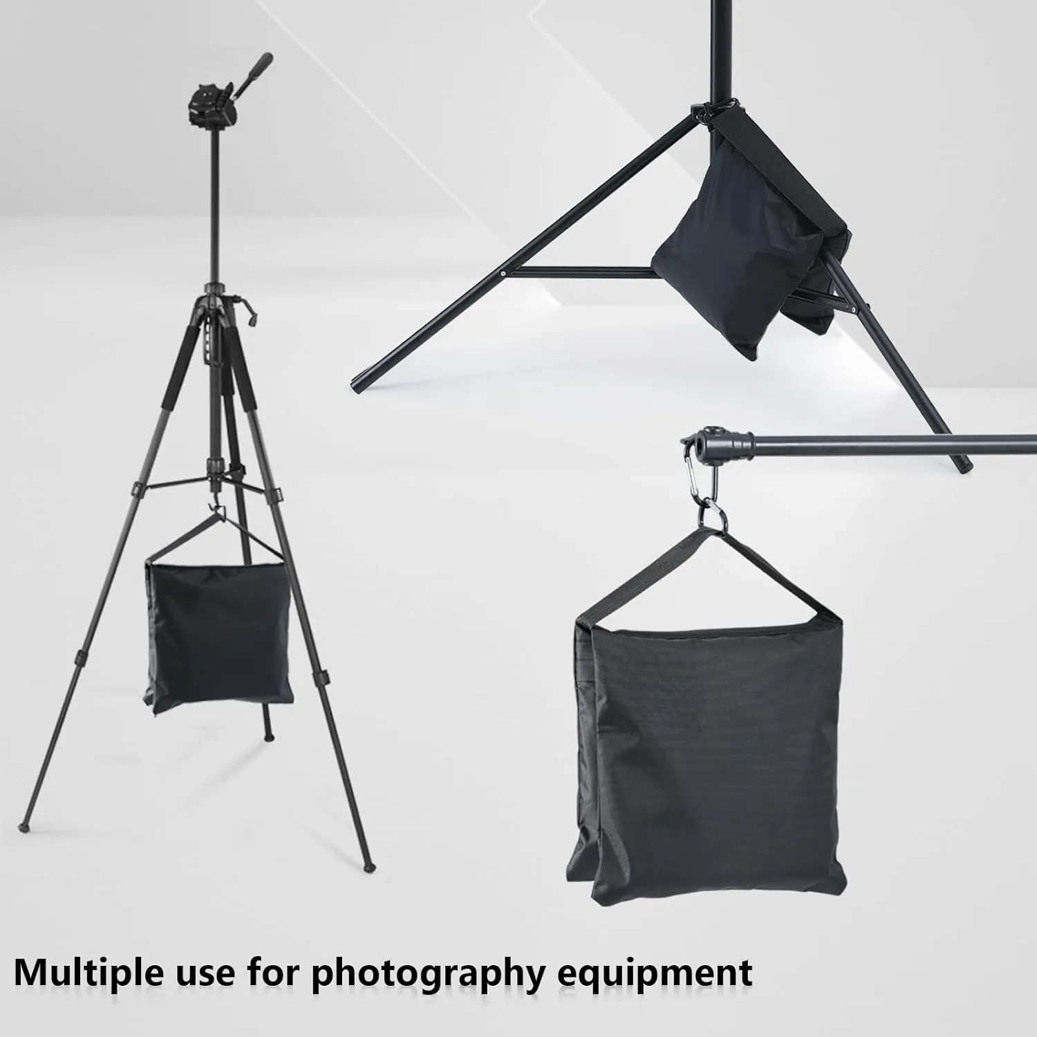 ABCCANOPY Photography Sandbag for Video Stand, Heavy Duty Weight Bags for Light Tripod, Camping Chair, 4 Packs (Black)