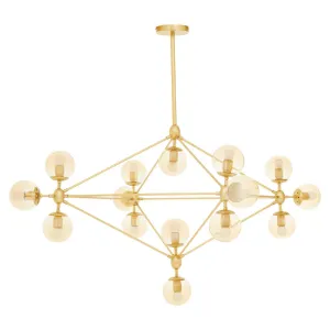 Abira Fifteen Bulb Gold Finish Pendant Light