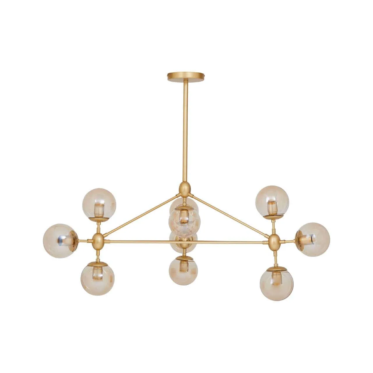 Abira Ten Bulb Gold Finish Pendant Light