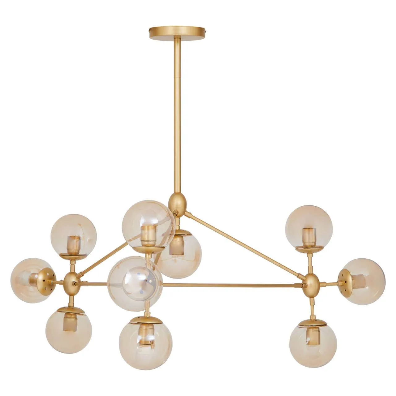 Abira Ten Bulb Gold Finish Pendant Light