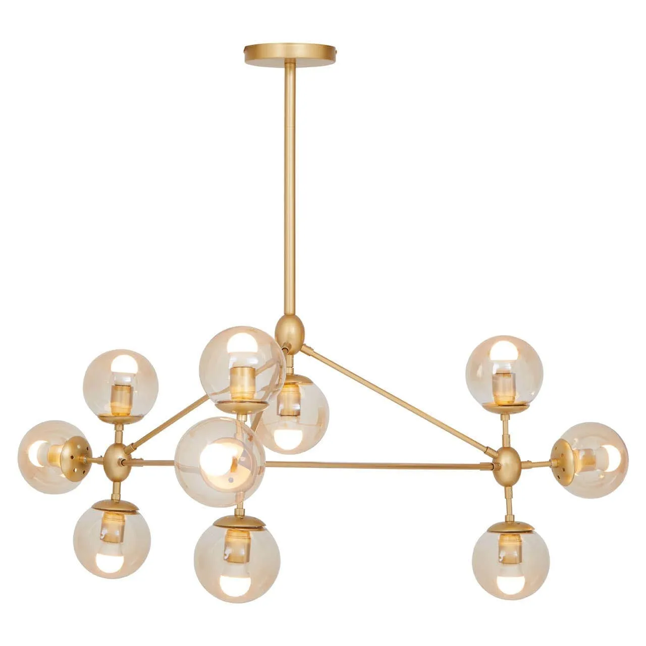 Abira Ten Bulb Gold Finish Pendant Light