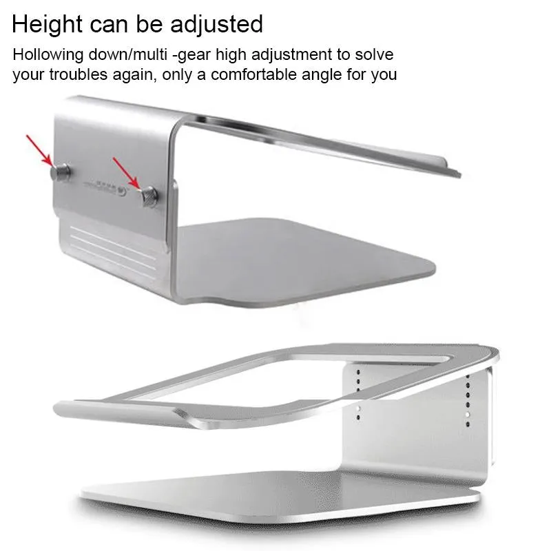 Adjustable Aluminum Laptop Stand - 360 Rotation Ergonomic 10-17 Inch - for Macbook Air Pro