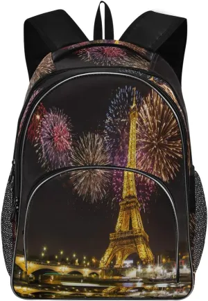 ALAZA Paris Eiffel Tower Light School Backpacks Travel Laptop Bags Bookbags for College Student