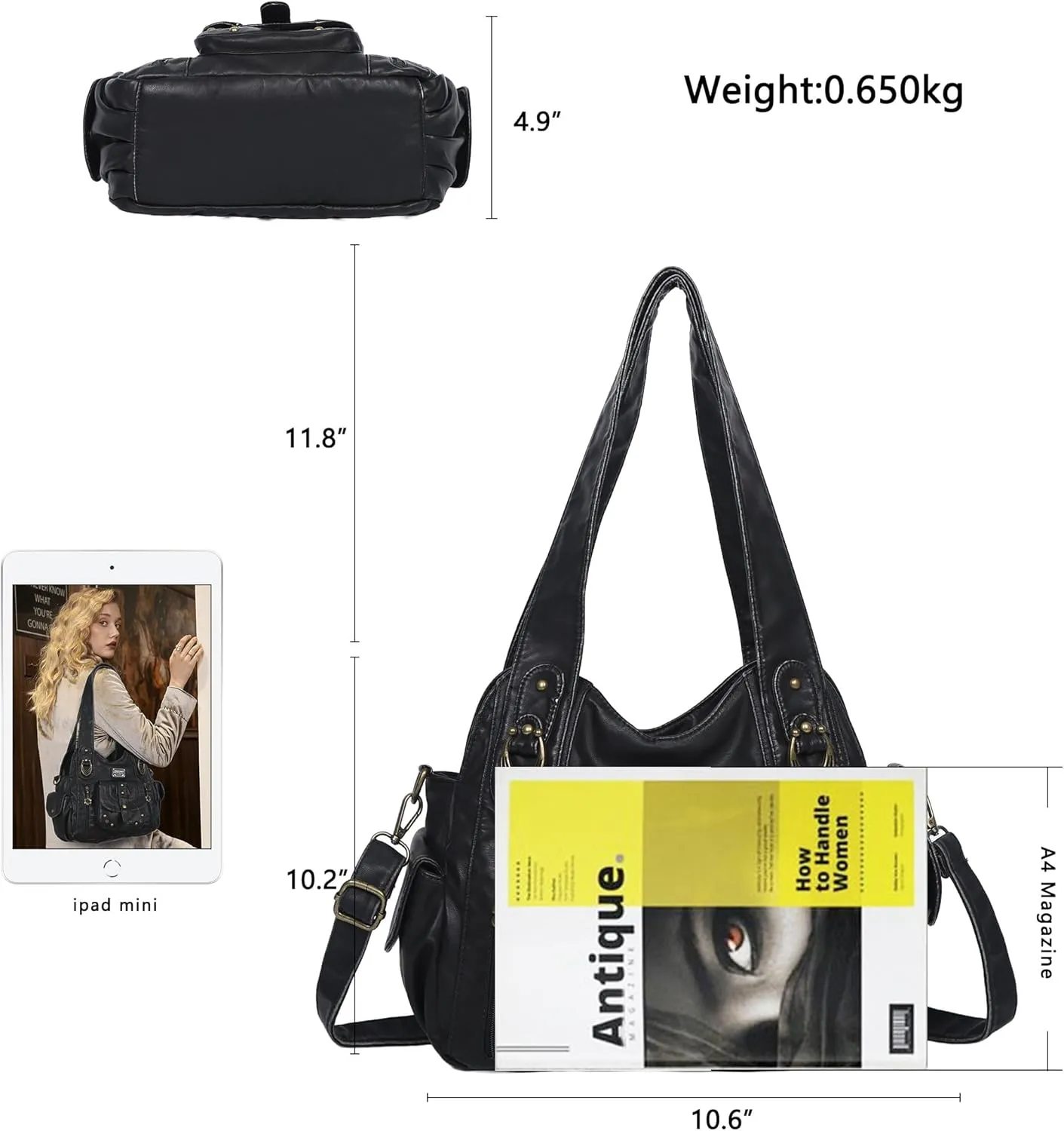 Angel Barcelo Hobo Bag for Women Crossbody Purse and Handbags Shoulder Bags