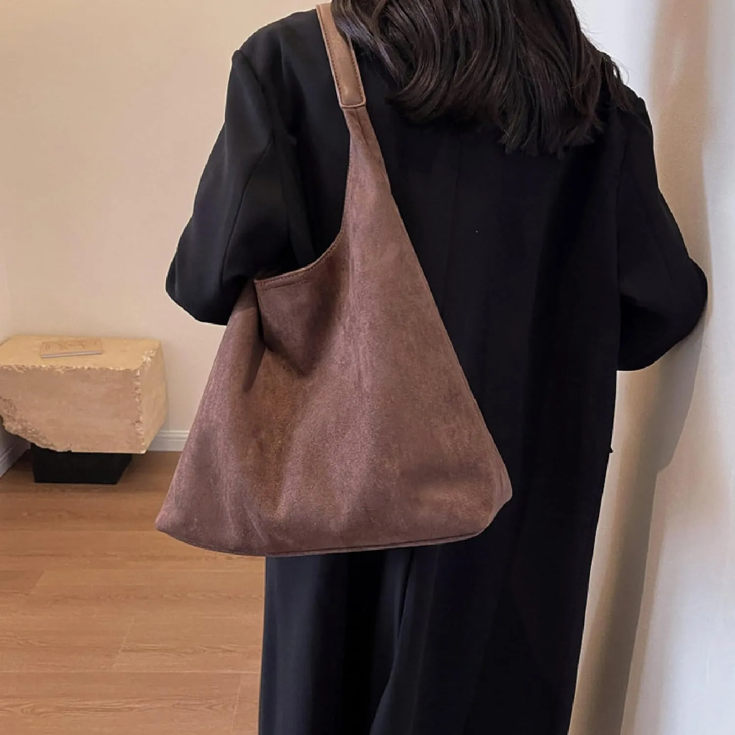 APLUSH Women Retro Shoulder Bag Large Capacity Soft Handbag Tote Bag Fashion Leisure Versatile Shoulder Bag Shopper Bag Travel Work Shopping Hobo Bag,Wine red,36 * 13 * 31cm