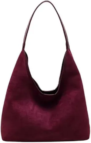 APLUSH Women Retro Shoulder Bag Large Capacity Soft Handbag Tote Bag Fashion Leisure Versatile Shoulder Bag Shopper Bag Travel Work Shopping Hobo Bag,Wine red,36 * 13 * 31cm