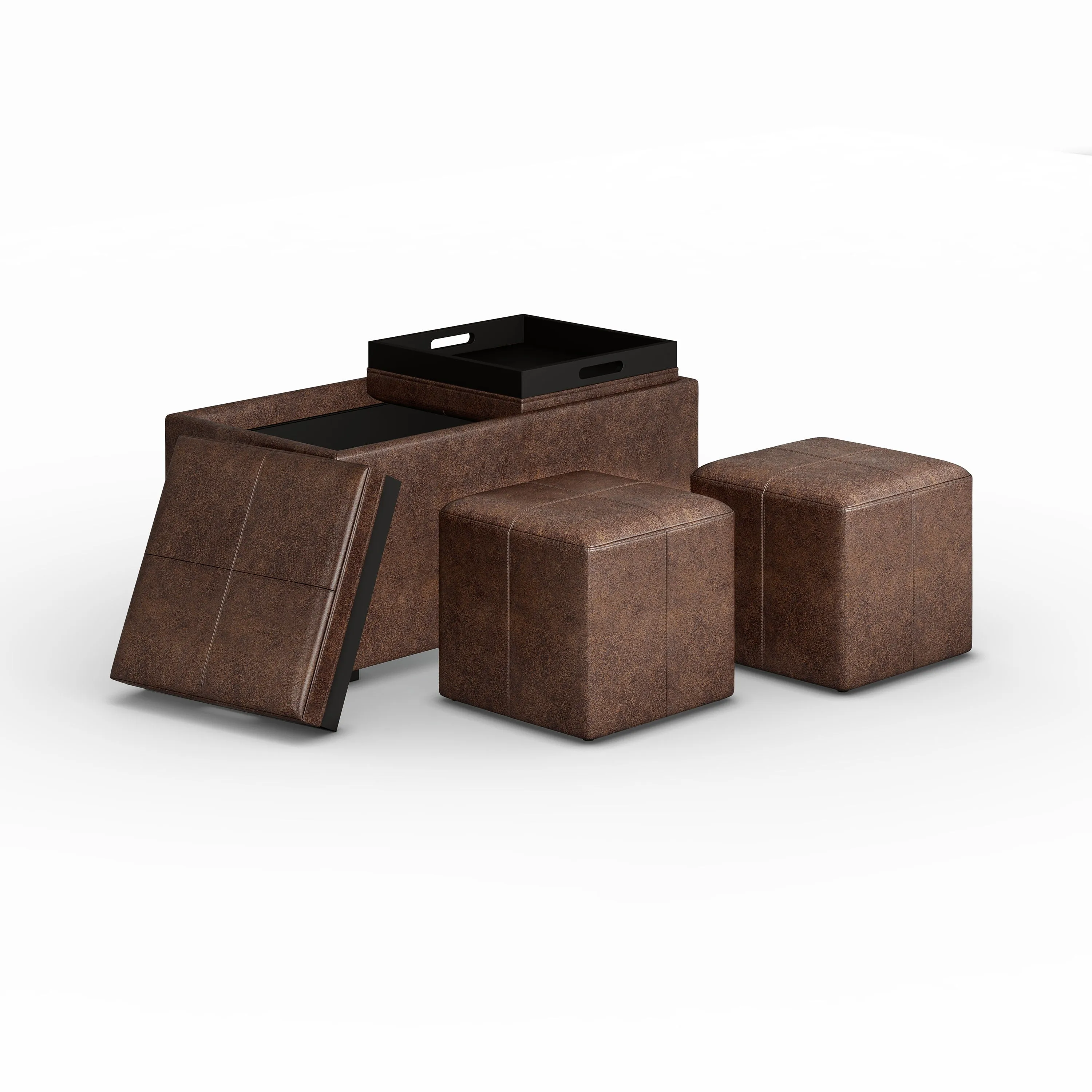 Avalon - 5 Piece Storage Ottoman, Contemporary by Couch.com
