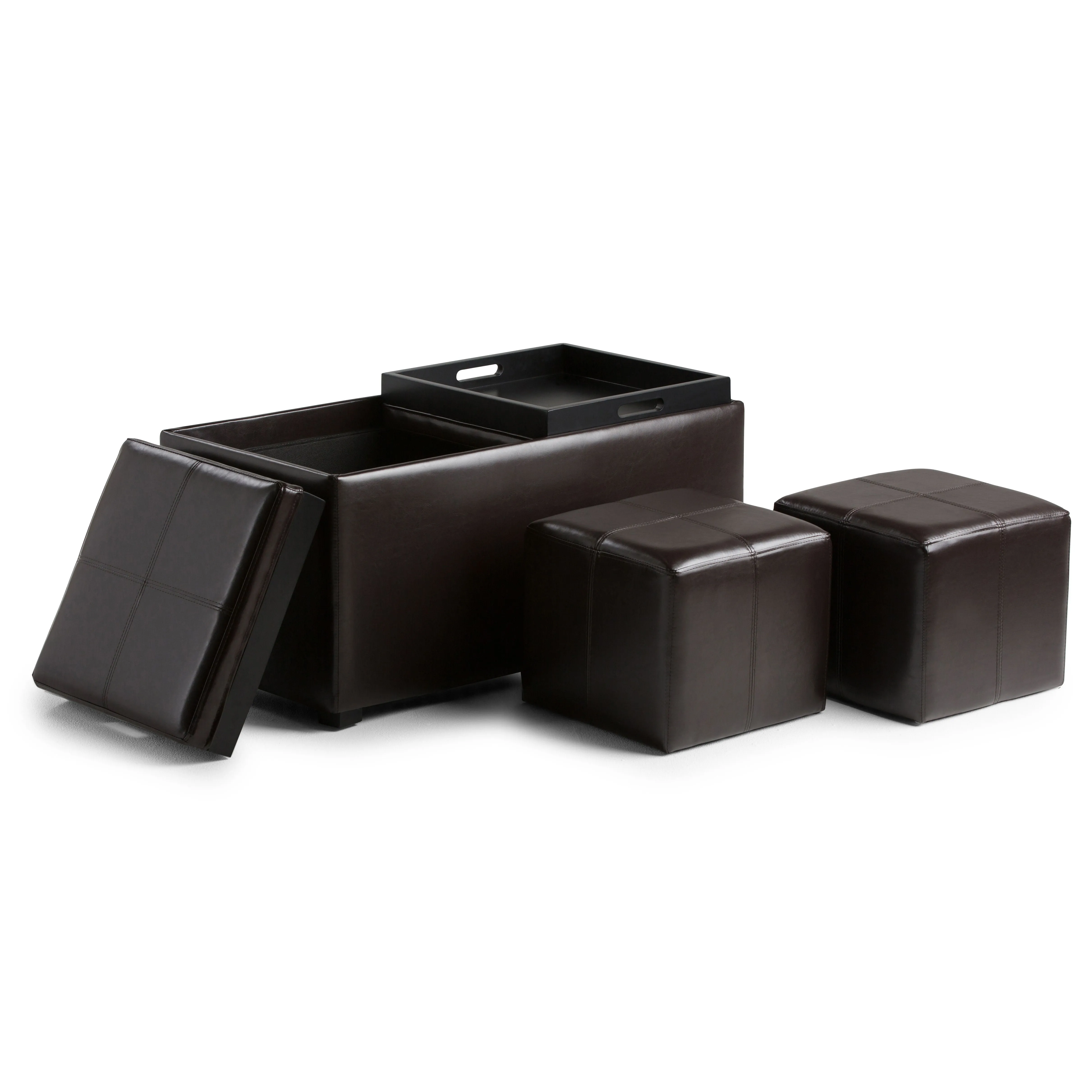 Avalon - 5 Piece Storage Ottoman, Contemporary by Couch.com
