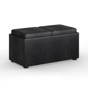 Avalon - 5 Piece Storage Ottoman - Distressed Black by Couch.com