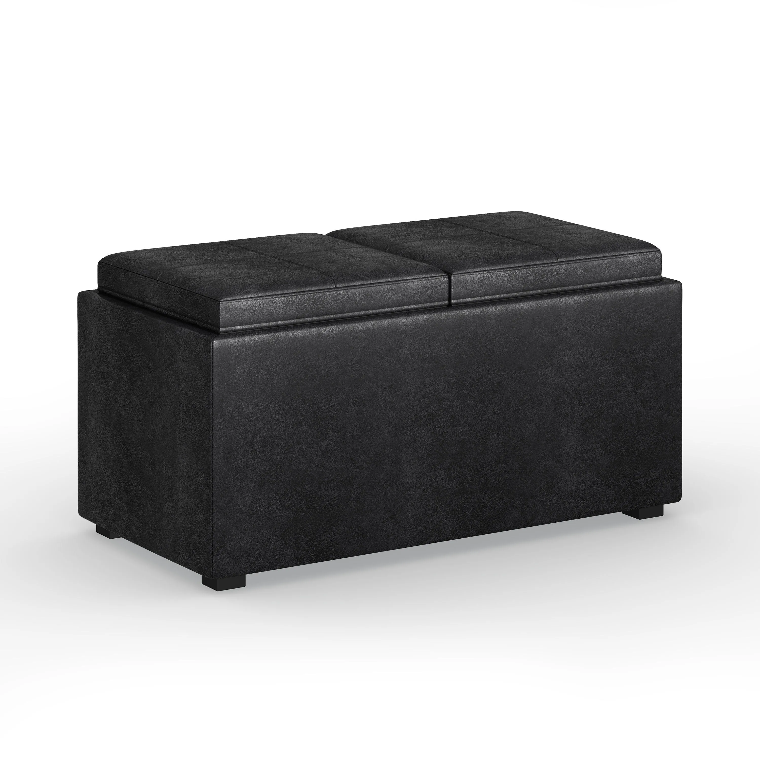 Avalon - 5 Piece Storage Ottoman - Distressed Black by Couch.com