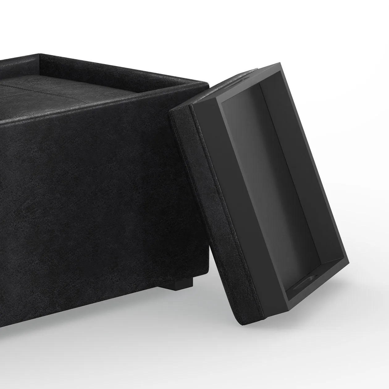 Avalon - 5 Piece Storage Ottoman - Distressed Black by Couch.com