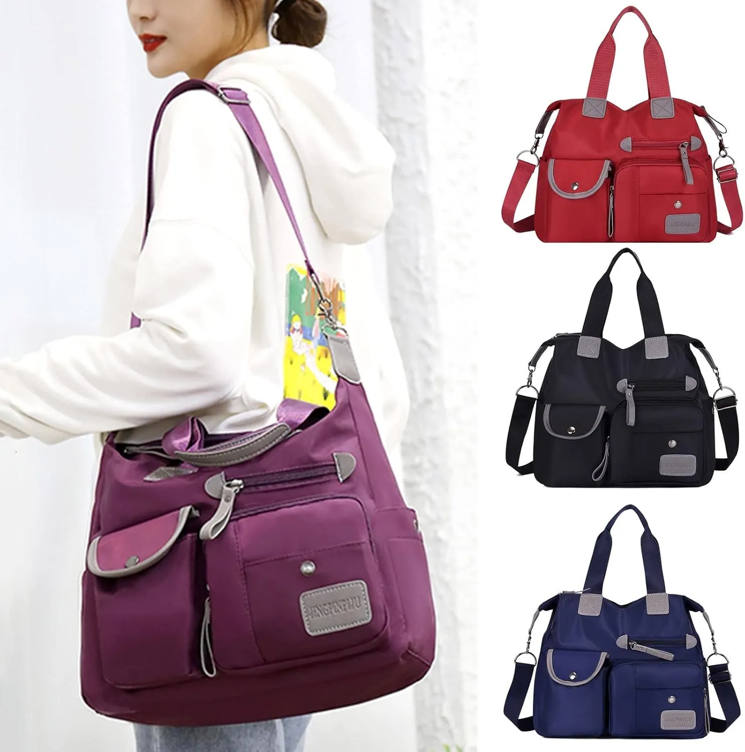 Beach Tote Bag Large Nylon Handbags Crossbody Bags Hobo Laptop Computer Briefcases For Wife Mama Travel Work Outdoor L