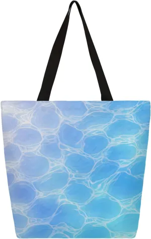 Beautiful Sea Water Abstraction Large Capacity Canvas Tote Bag Stylish Handheld Shoulder Bag Reusable Shopping Bag for Work Travel Beach Trips Shopping