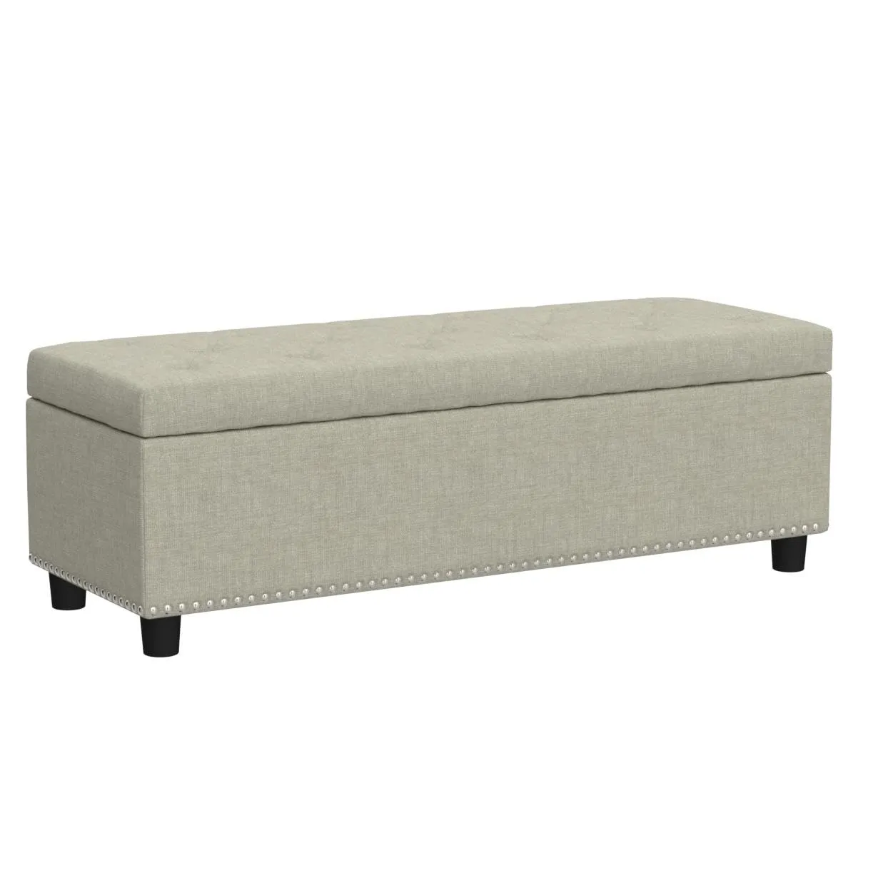 BLACK OAK 2 Seater Organizer Storage Ottoman Bench Footrest Stool Coffee Table Luper Tufted Storage Ottoman Large (Natural)