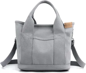 Blostirno Women's Small Canvas Tote Bag Stylish Satchel Mini Shoulder Crossbody Bags Fashion Hobo Messenger Purse Handbags