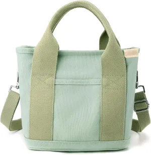 Blostirno Women's Small Canvas Tote Bag Stylish Satchel Mini Shoulder Crossbody Bags Fashion Hobo Messenger Purse Handbags