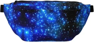 Blue Shining Stars Fanny Pack Crossbody Bag  Versatile Sling Bag for Men & Women with Zipper Pockets, Ideal for Travel, Running