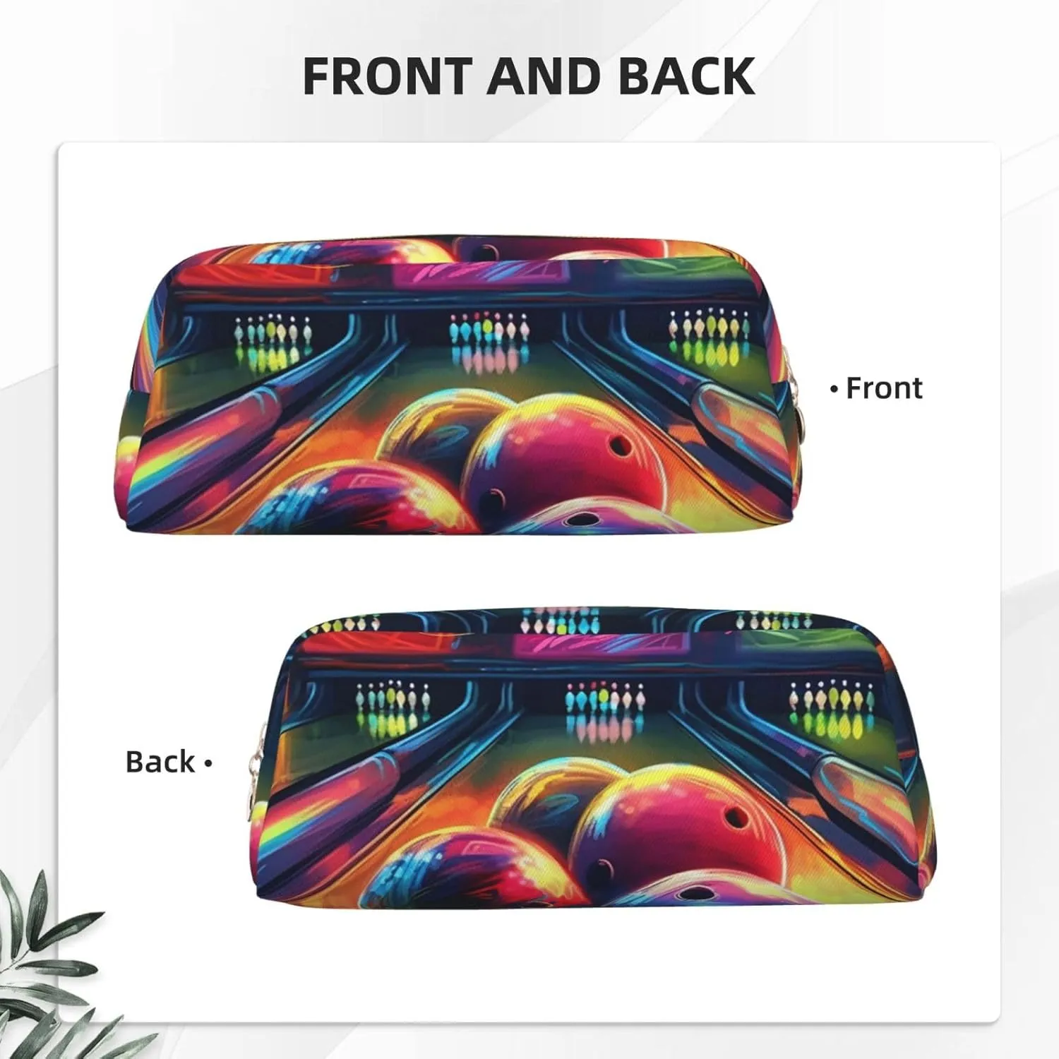 Bowling Balls Makeup Bag Travel Cosmetic Bag for Women Men Pencil Case Zipper Toiletry Bag Purse