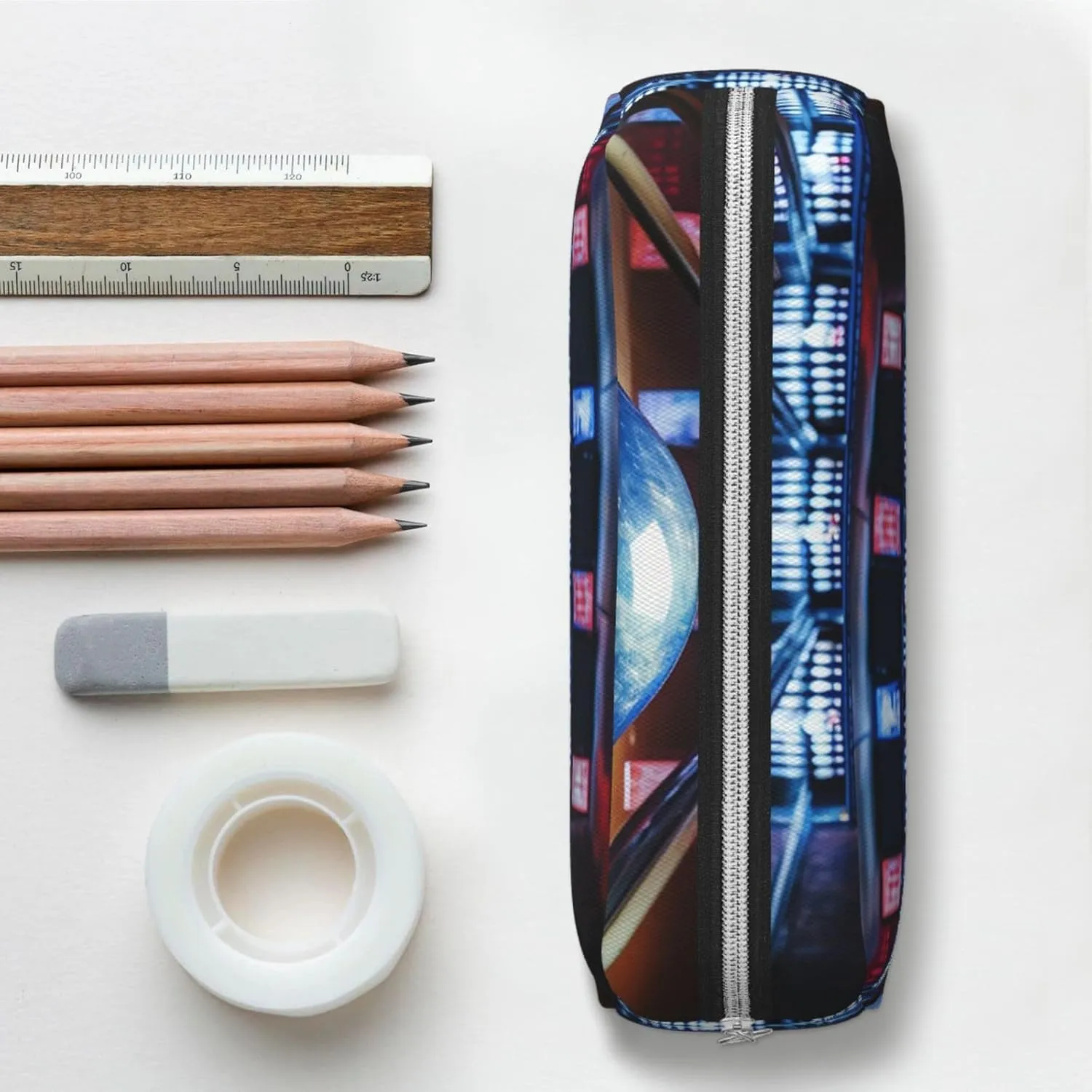 Bowling Makeup Bag Travel Cosmetic Bag for Women Men Pencil Case Zipper Toiletry Bag Purse