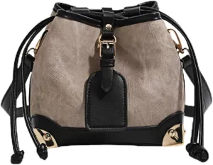 Bucket Bags for Women, Drawstring Handbag Simplicity Shoulder Purse Stylish Retro Tote Bag for Underarm Use
