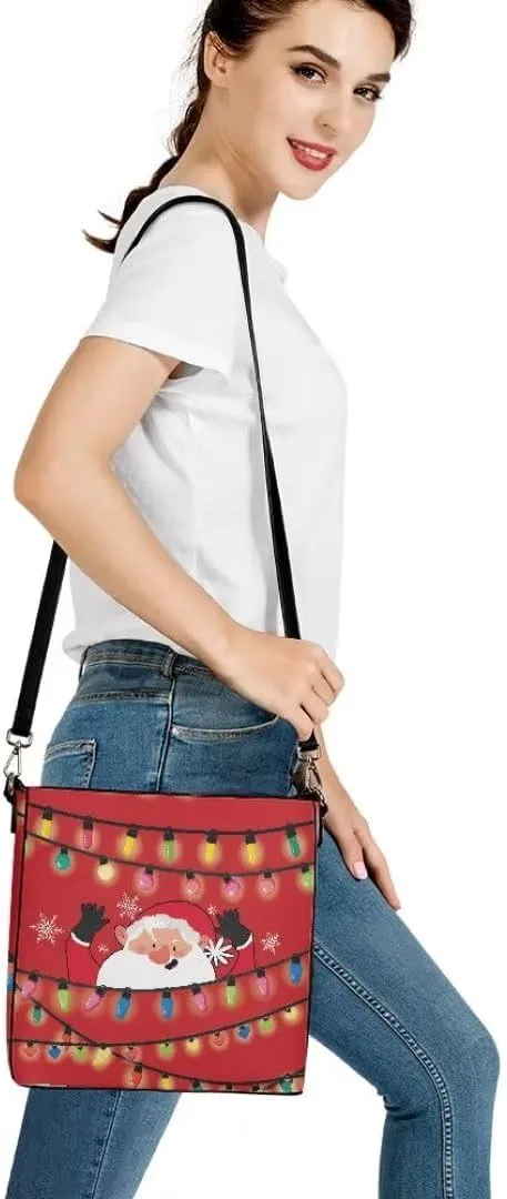 Bucket Bags for Women, PU Leather Waterproof Tote Bag Shoulder Bag for Travel, Work, Adjustable Crossbody Strap