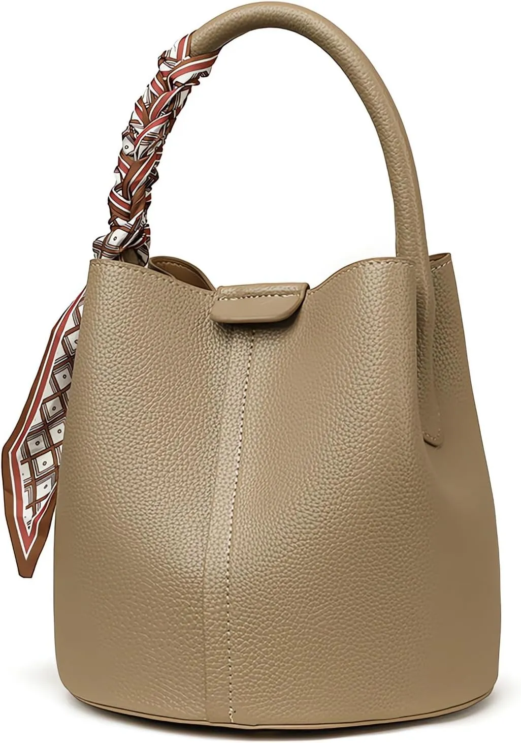 Bucket Bags for Women Small Crossbody Bags 2024 New Women's Bag PU Leather Trendy Fashion Accessory with Scarf