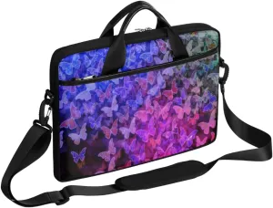 Butterfly Light Blue Laptop Bag for Men Women 13-15 Inch Case Bags Sleeve Shoulder with Anti Slip Removable The Pad Straps