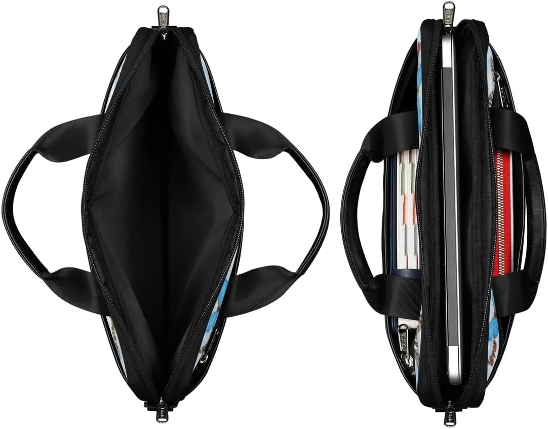 Butterfly Light Blue Laptop Bag for Men Women 13-15 Inch Case Bags Sleeve Shoulder with Anti Slip Removable The Pad Straps