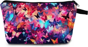 Butterfly Makeup Bag Elegant 3D Flutter Design Cosmetic Pouch for Women Travel Toiletry Organizer Cute Butterfly Makeup Bag for Teens