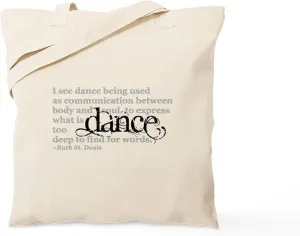 CafePress Dance Quote Tote Bag Natural Canvas Tote Bag, Reusable Shopping Bag