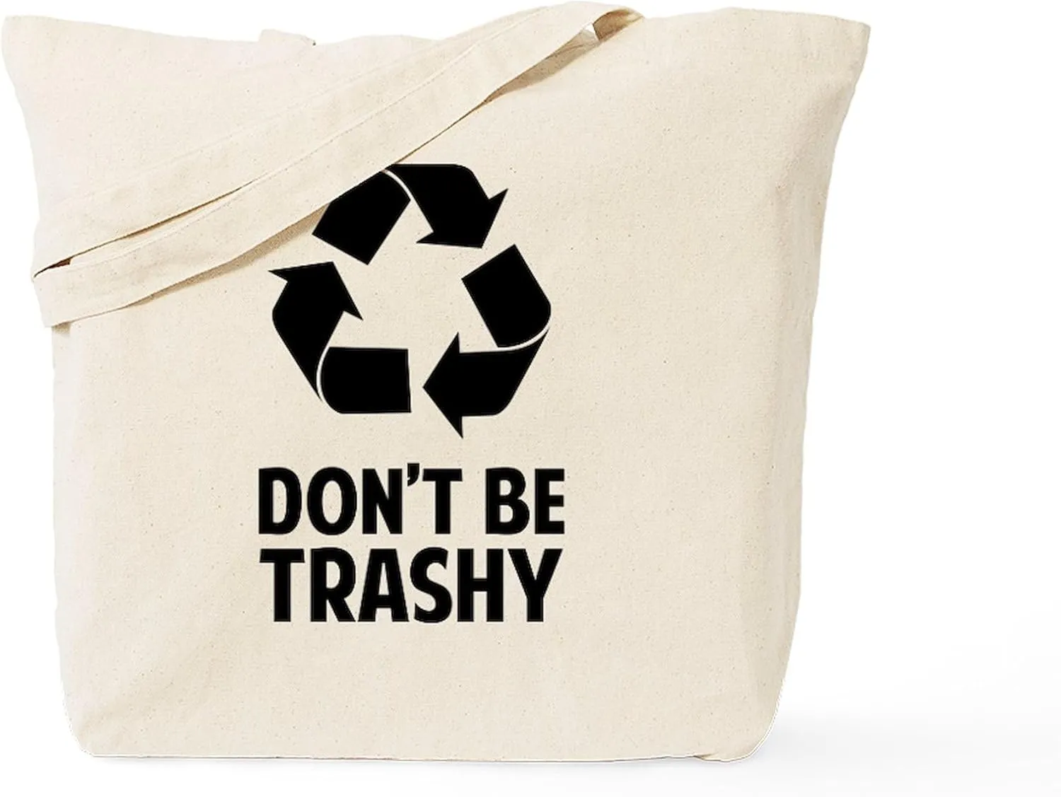 CafePress Don't Be Trashy Tote Bag Natural Canvas Tote Bag, Reusable Shopping Bag