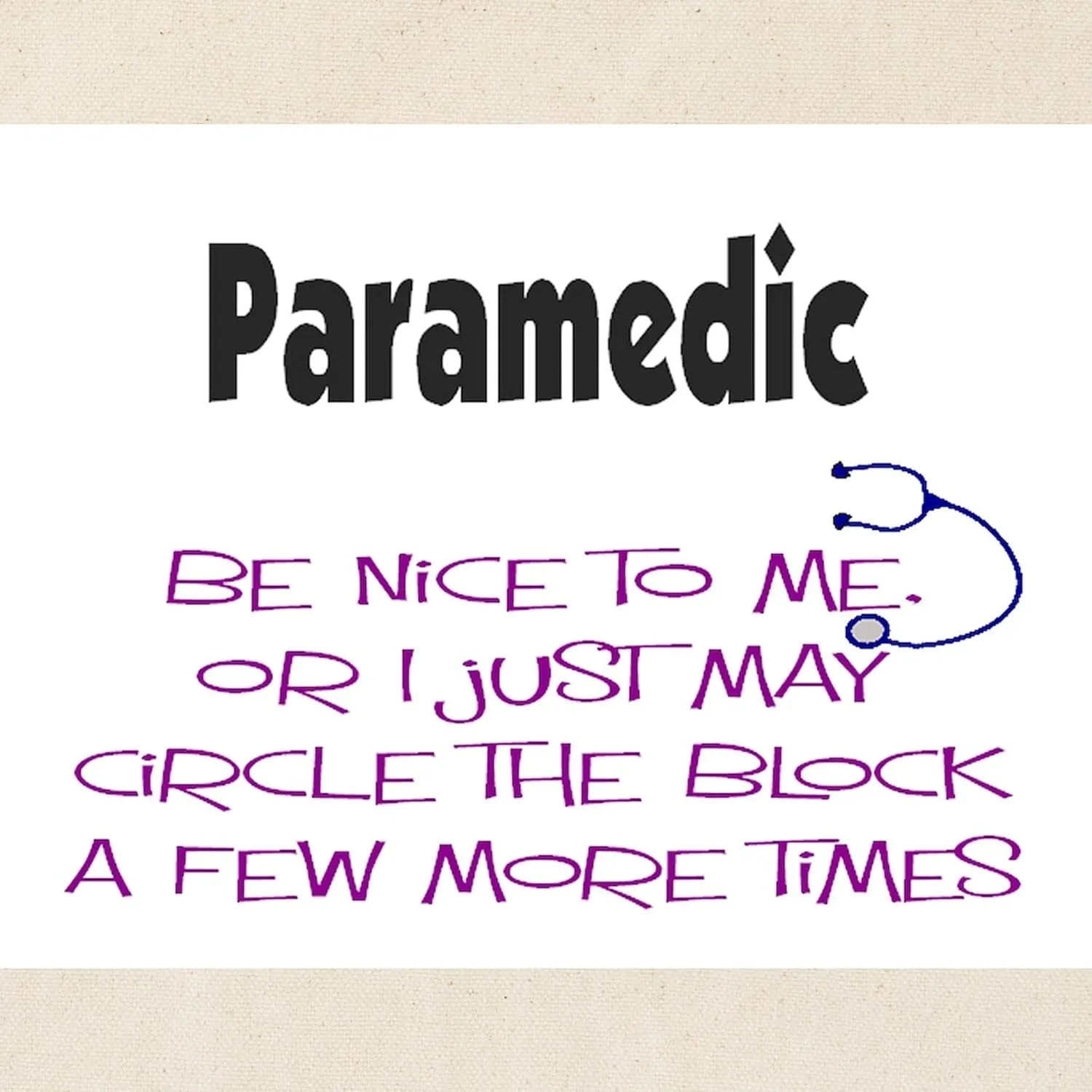 CafePress EMT/PARAMEDICS Tote Bag Natural Canvas Tote Bag, Reusable Shopping Bag
