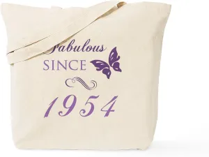 CafePress Fabulous Since 1954 Tote Bag Natural Canvas Tote Bag, Reusable Shopping Bag