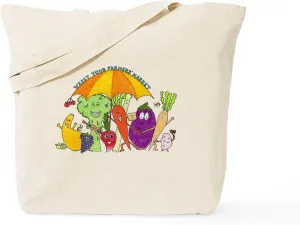 CafePress Farmers' Market Tote Bag Natural Canvas Tote Bag, Reusable Shopping Bag