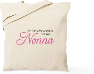 CafePress Favorite People Call Me Nonna Tote Bag Natural Canvas Tote Bag, Reusable Shopping Bag