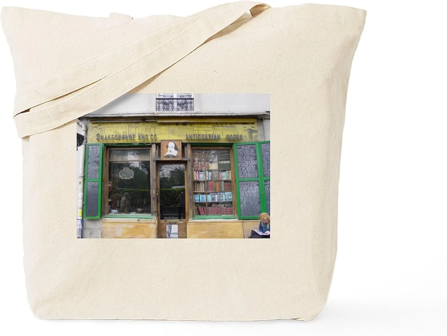 CafePress French Bookstore Tote Bag Natural Canvas Tote Bag, Reusable Shopping Bag