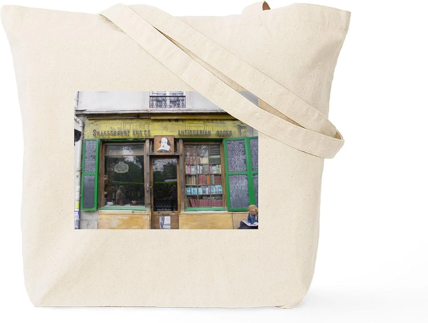 CafePress French Bookstore Tote Bag Natural Canvas Tote Bag, Reusable Shopping Bag