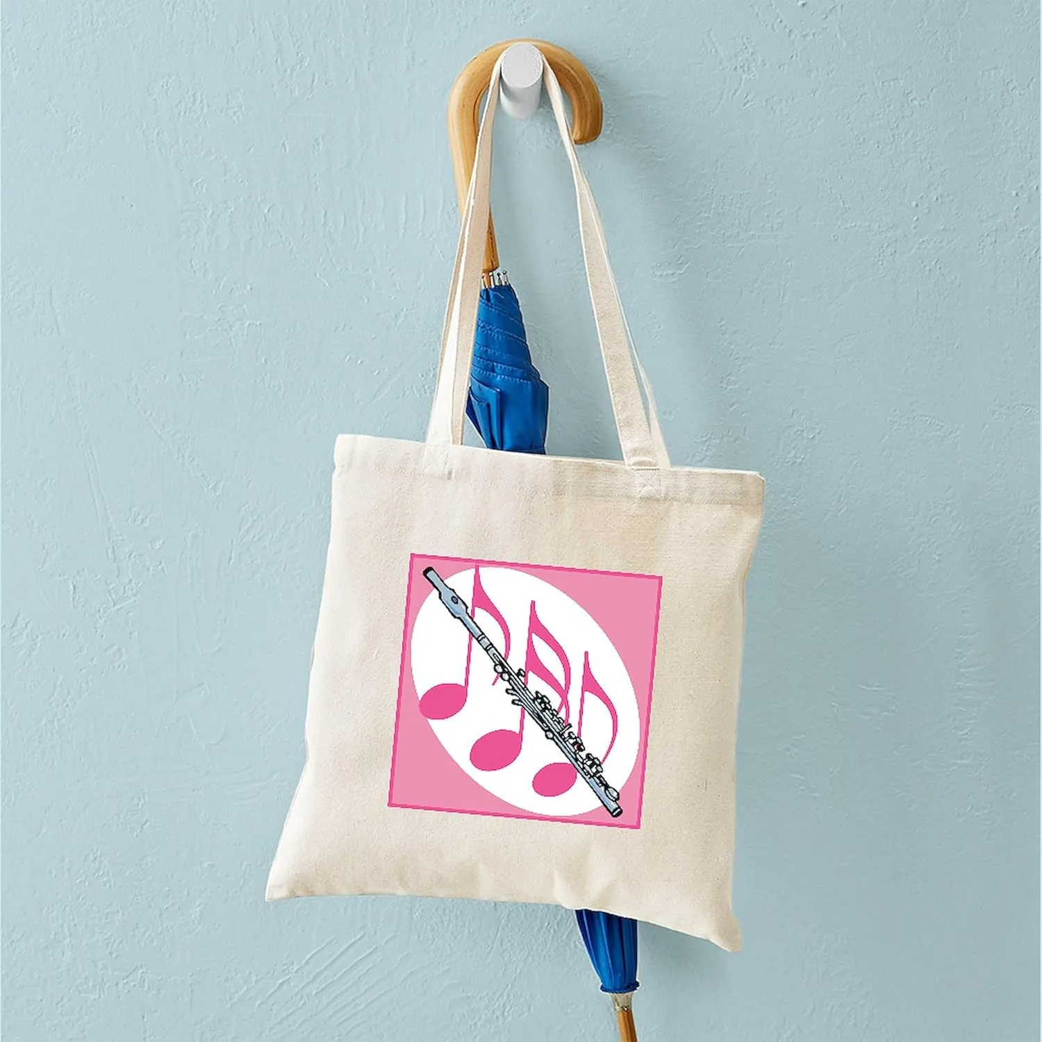 CafePress Fun Flute Gift Tote Bag Natural Canvas Tote Bag, Reusable Shopping Bag