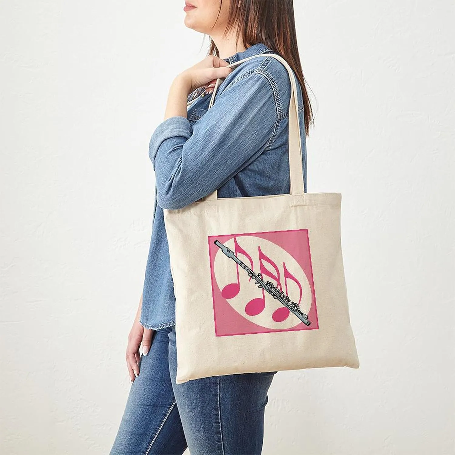CafePress Fun Flute Gift Tote Bag Natural Canvas Tote Bag, Reusable Shopping Bag