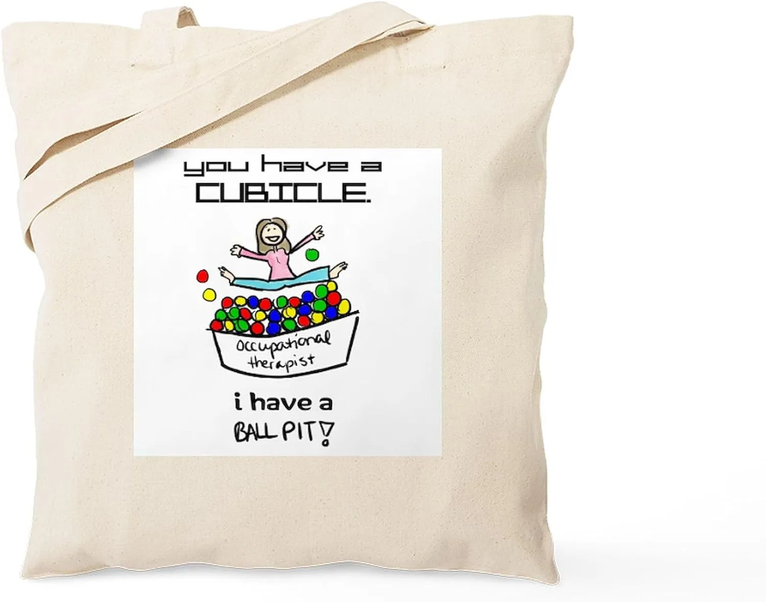 CafePress I Have A Ball Pit OT Tote Bag Natural Canvas Tote Bag, Reusable Shopping Bag