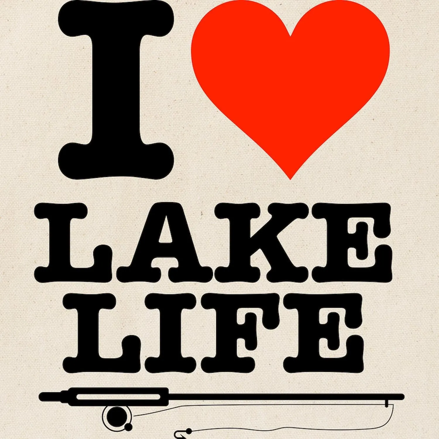 CafePress I Heart Lake Life Tote Bag Natural Canvas Tote Bag, Reusable Shopping Bag