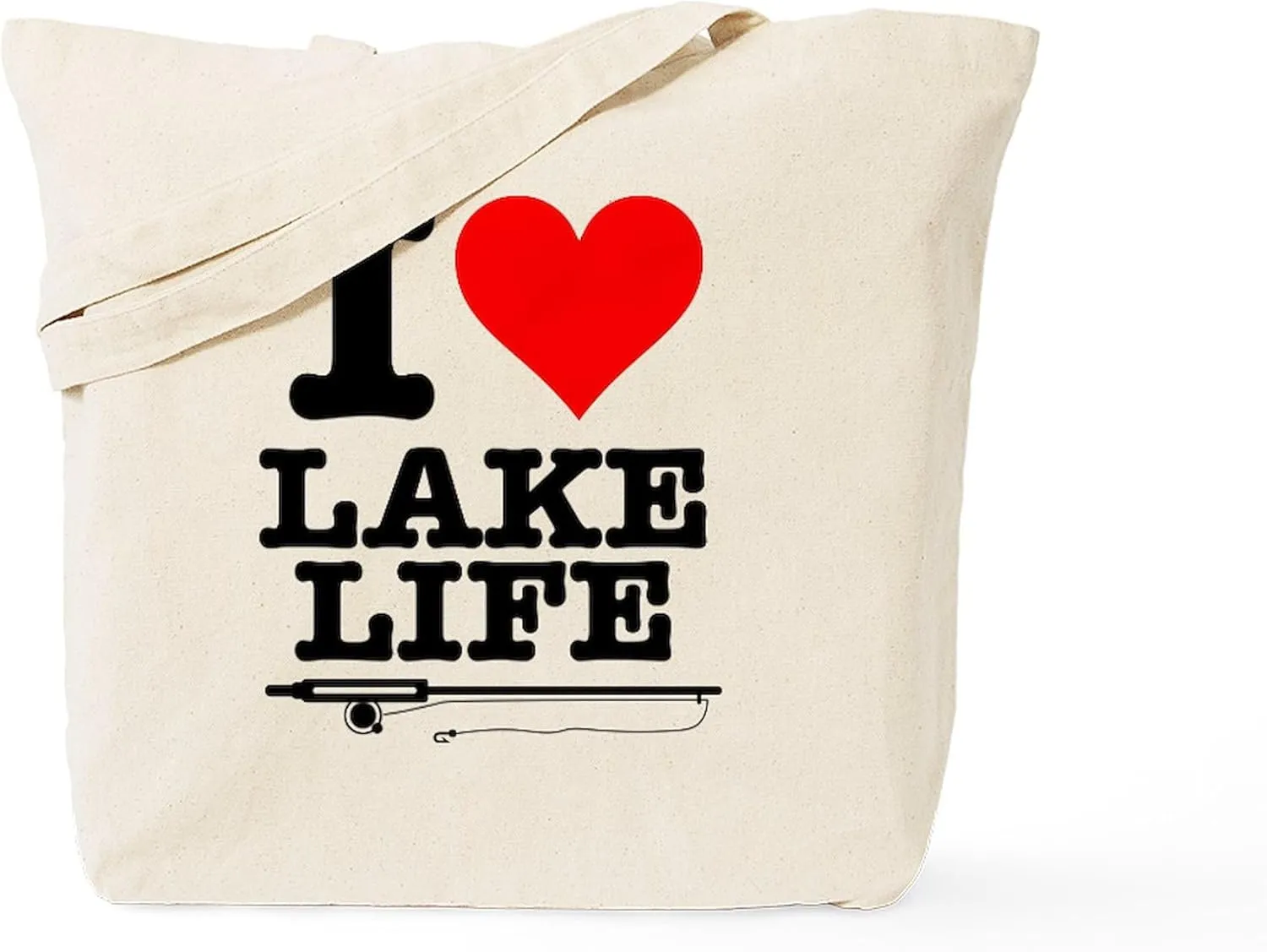 CafePress I Heart Lake Life Tote Bag Natural Canvas Tote Bag, Reusable Shopping Bag